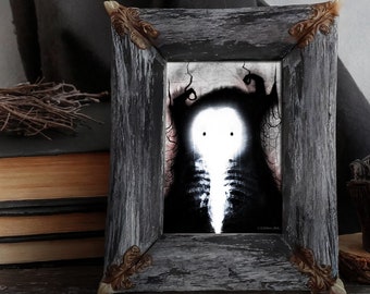 Creepy Demon Art Print – Gothic Halloween Wall Decor