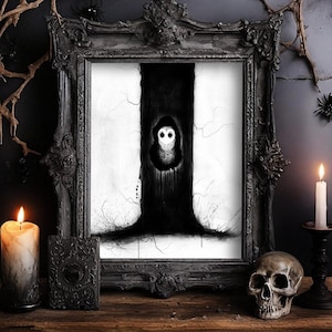The Tree Owl Gothic Dark Art Print - Spooky Illustration, Available Framed or Unframed