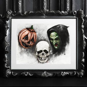 Halloween 3: Season of the Witch Masks Art Print, Halloween Movie Poster, Horror Movie Gift Idea, John Carpenter Halloween Movie