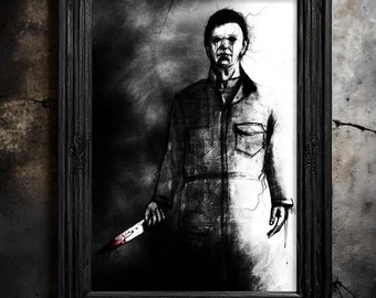 Michael Myers Art Print: Psychedelic Horror Movie Poster