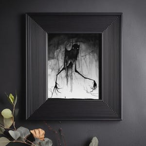 Shadow Monster Art Print - Dark Fantasy Wall Art | Gothic Surreal Decor | Creepy Horror Decor | Macabre Gothic Illustration