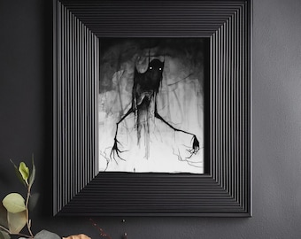 Shadow Monster Art Print - Dark Fantasy Wall Art | Gothic Surreal Decor | Creepy Horror Decor | Macabre Gothic Illustration