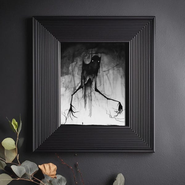 Shadow Monster Art Print - Dark Fantasy Wall Art | Gothic Surreal Decor | Creepy Horror Decor | Macabre Gothic Illustration
