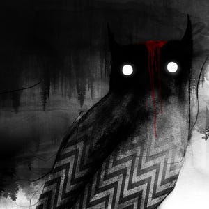 Twin Peaks Owl Art Print: Surreal David Lynch Inspired Wall Art