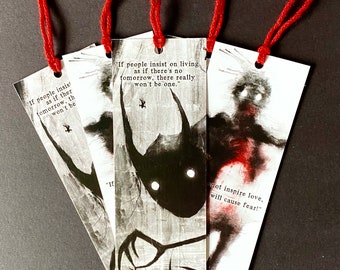 Two Sided Creepy Bookmark, Gifts for readers