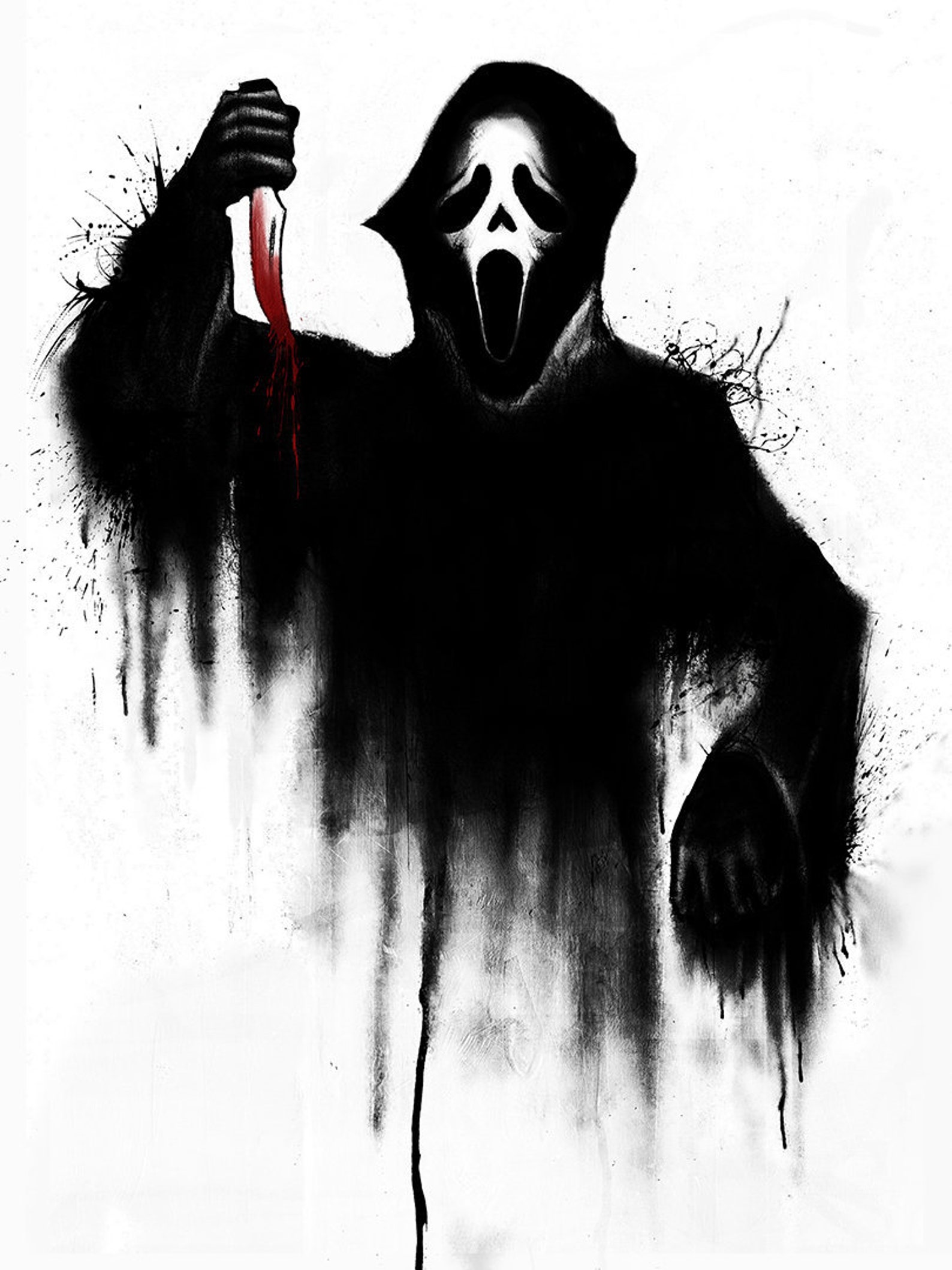 Ghostface Art Print, Scream Movie Wall Art, Horror Gift Ideas Etsy