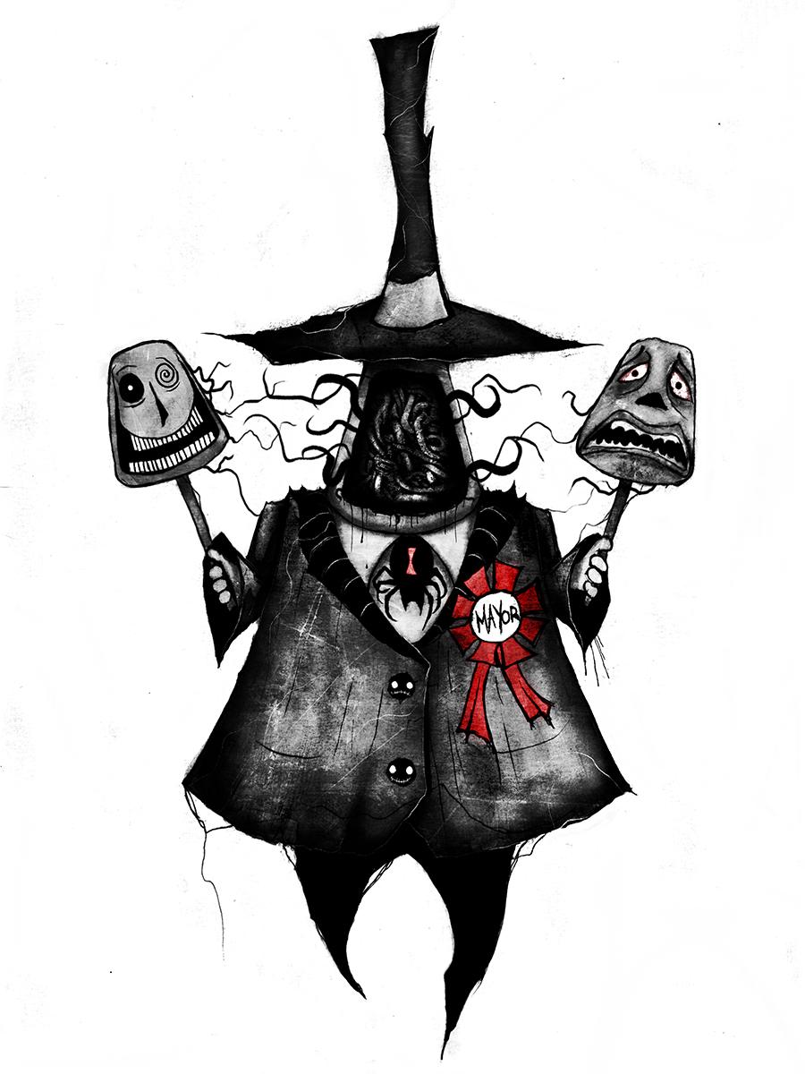 ナイトメアー・ビフォア・クリスマスの市長プリント：ハロウィンタウン