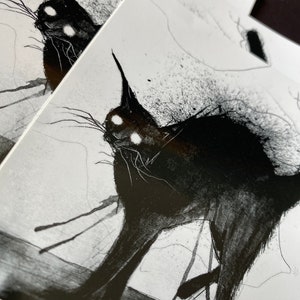 Frightened Black Cat Waterproof Vinyl Sticker - Creepy Cat Decal