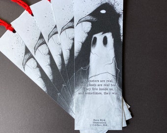 Marcador de livros Ghost Raven Dark Art, presente perfeito para amantes de livros.