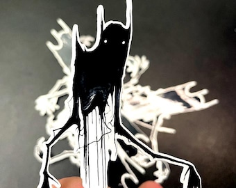 Griezelige monster-uitgesneden sticker: Dark Art Decal