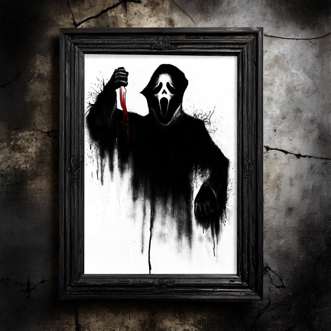Ghostface Art Print, Scream Movie Wall Art, Horror Gift Ideas Etsy