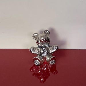 Silver Teddy Bear Figurine