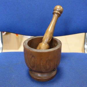 Vintage Wooden Mortar and Pestle