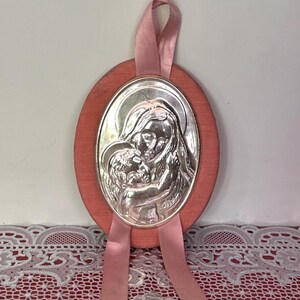 Handgemaakte Madonna en kind-muurplaat