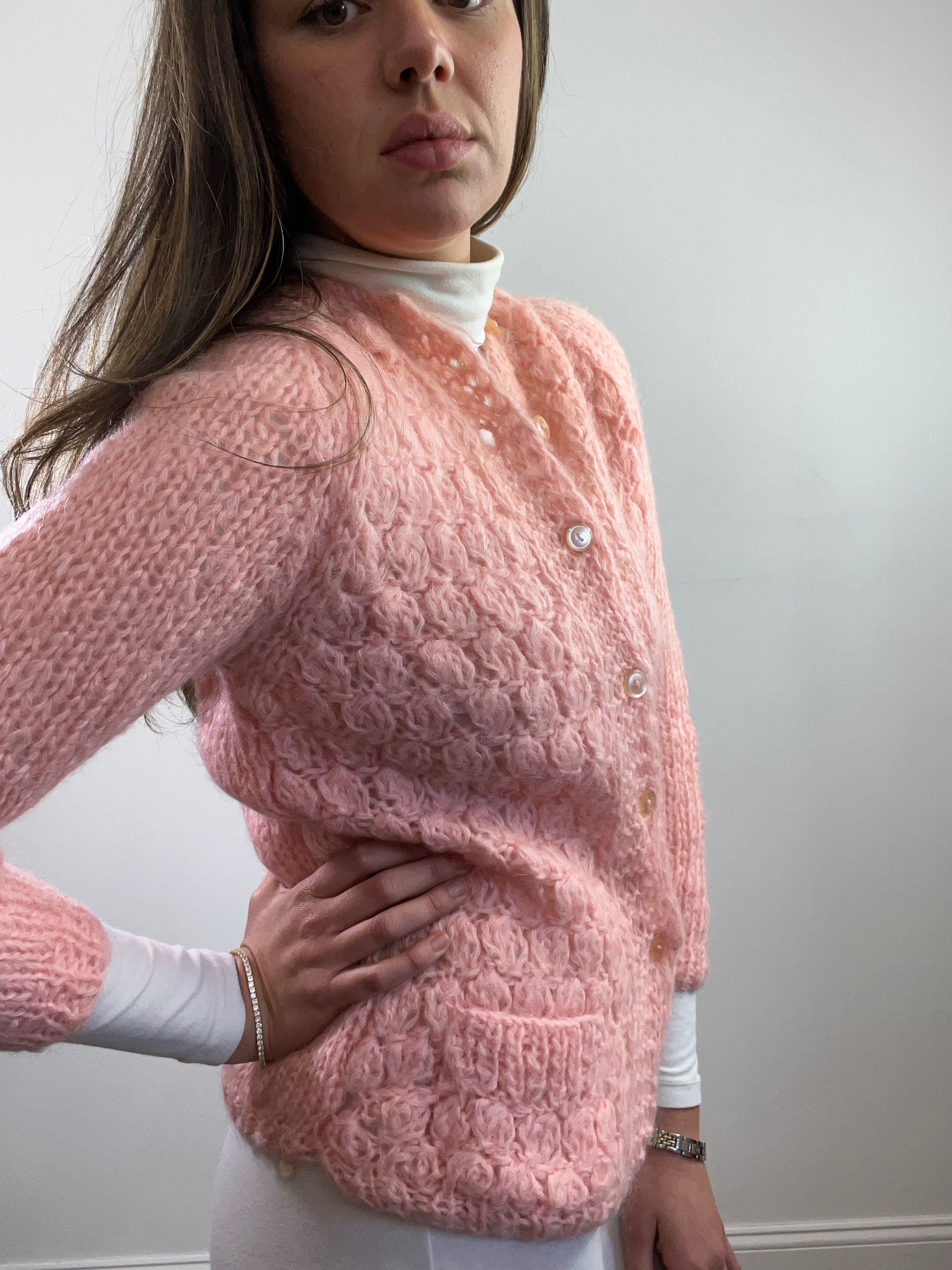 Pink Mohair Cardigan - Etsy