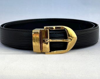 Louis Vuitton Epi Santur Classic Black Leather Belt