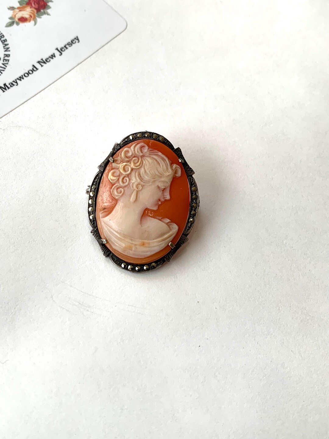 Art Deco 800 Silver Carved Shell Cameo Brooch Pendant - Etsy