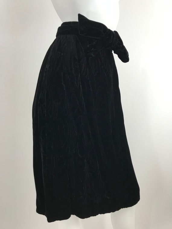 Vintage Black Velvet Skirt/Black Velvet Midi Skir… - image 3