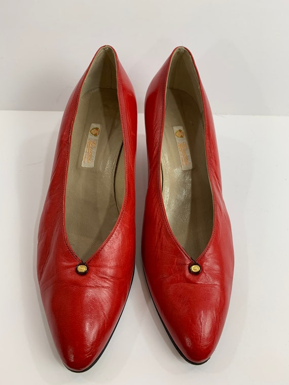 Vintage 1980s Red Leather Gucci Shoe Vintage 1990s