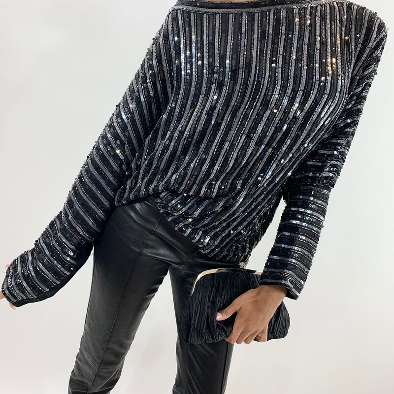 Disco Ring Top with Flare Sleeves in Retro Stripes main image 1