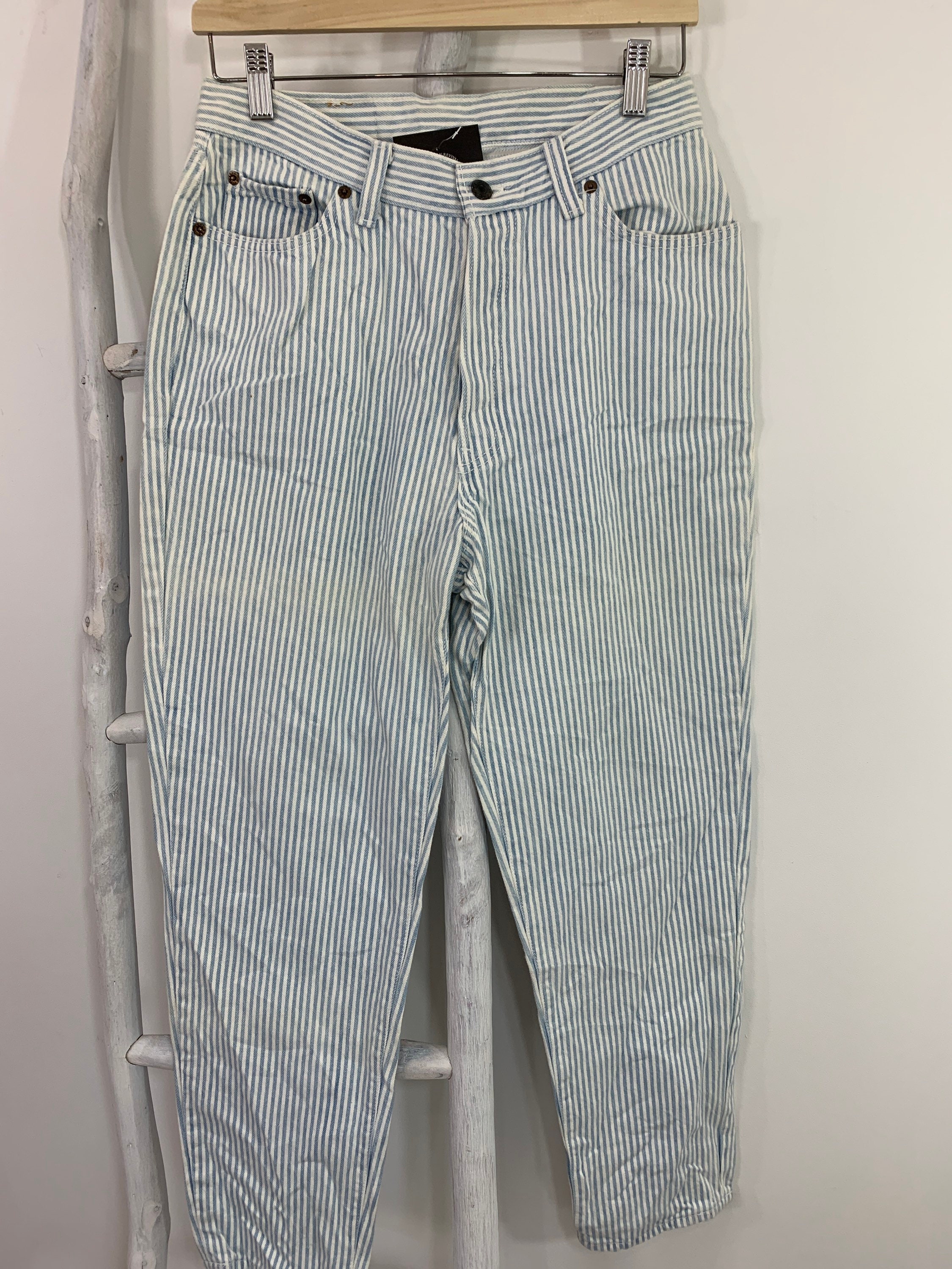 80s Striped Jeans - Etsy