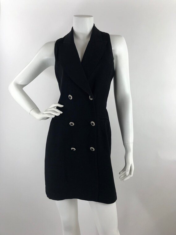 tuxedo sleeveless dress