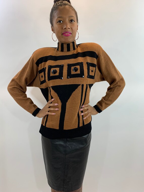Vintage 1980’s Embellished Statement 1990's Abstra