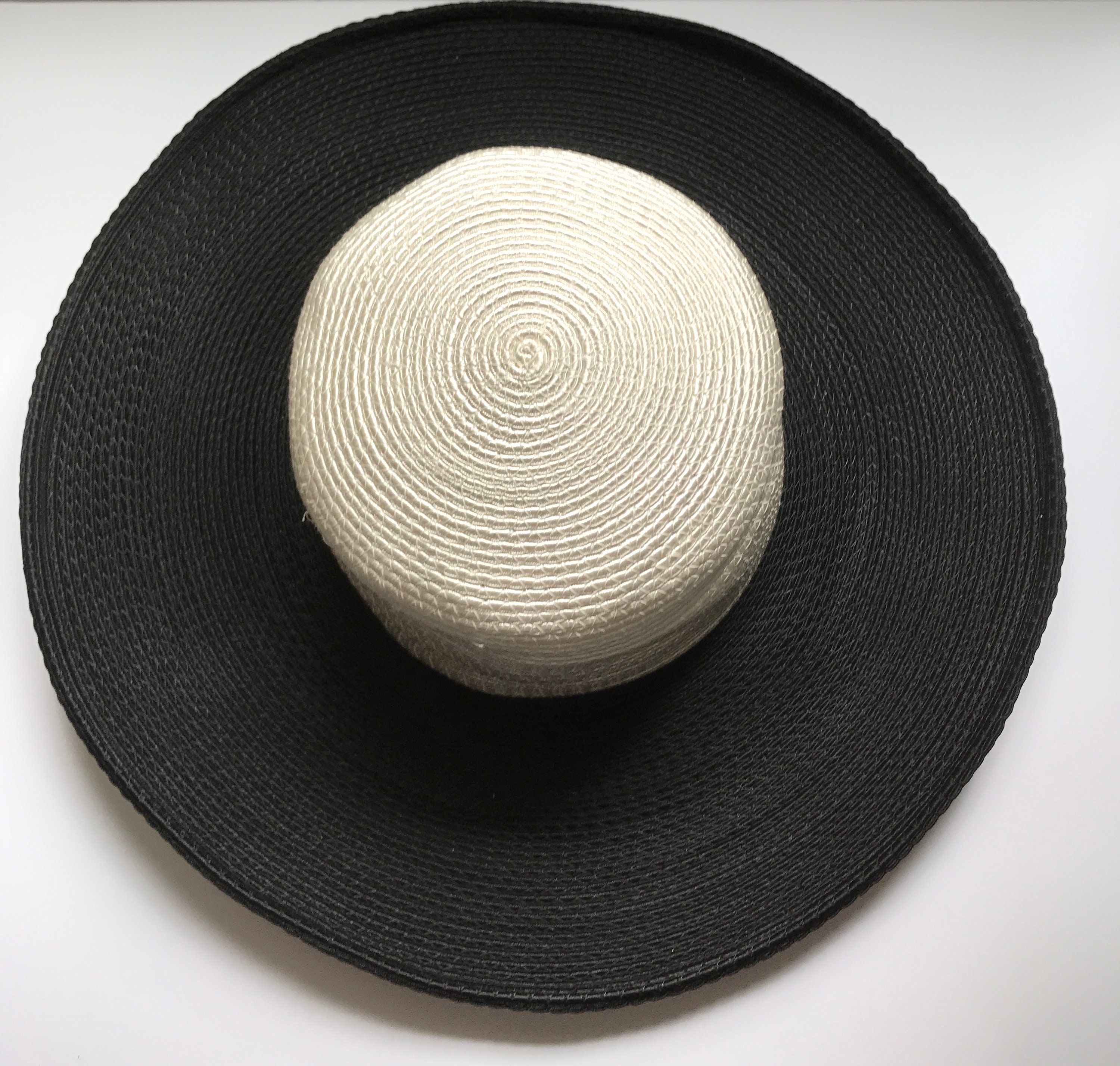 black and white summer hat
