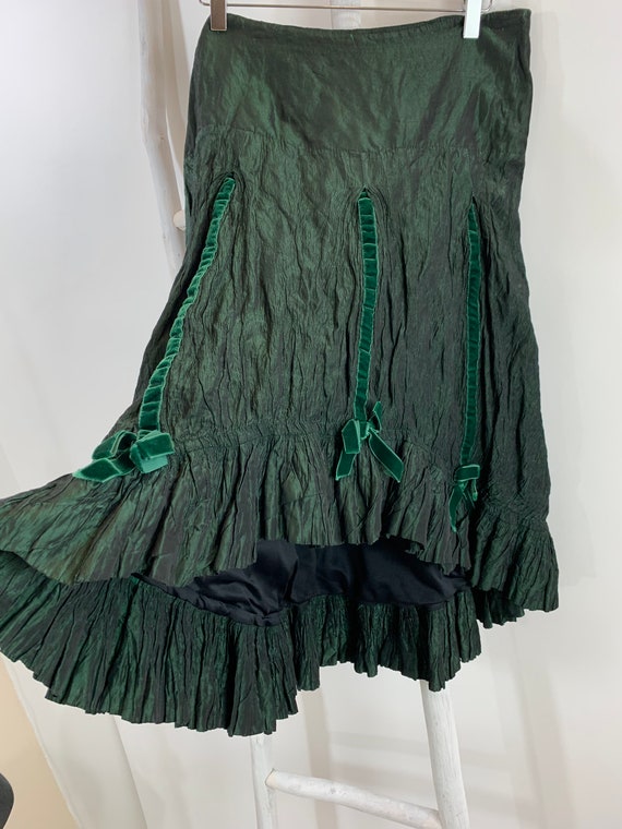 Vintage Green Velvet Skirt Christmas Green Velvet
