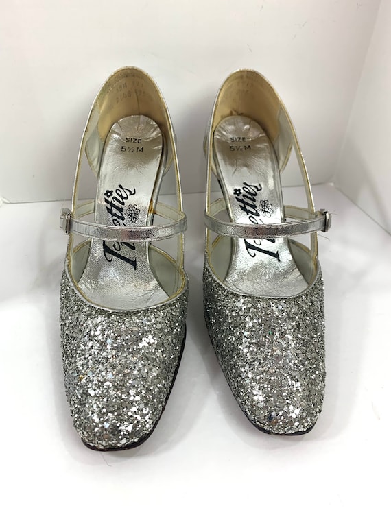 Vintage 1960s Pretties Silver Sparkle Glitter Mar… - image 4