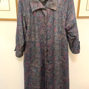 Vintage 1980-tals London Fog Tapestry Print Trenchcoat Ullfodrad Regnjacka