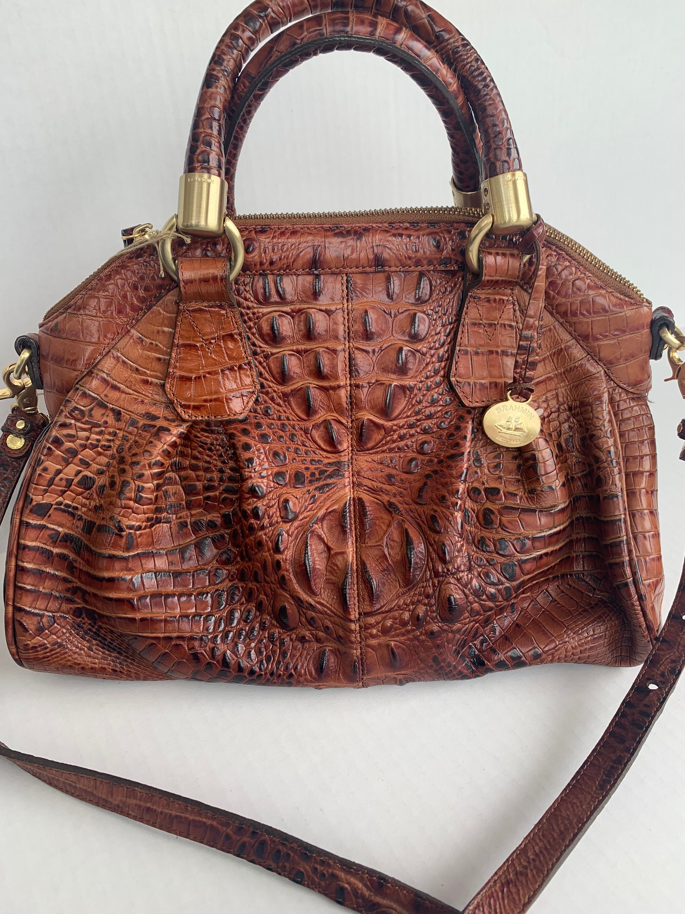 Brahmin Croc/Gator Print Shoulder Bag - Women's handbags