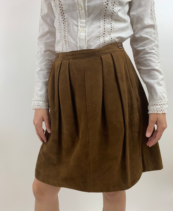 Vintage Suede Skirt/Vintage St Victor Suede Skirt/
