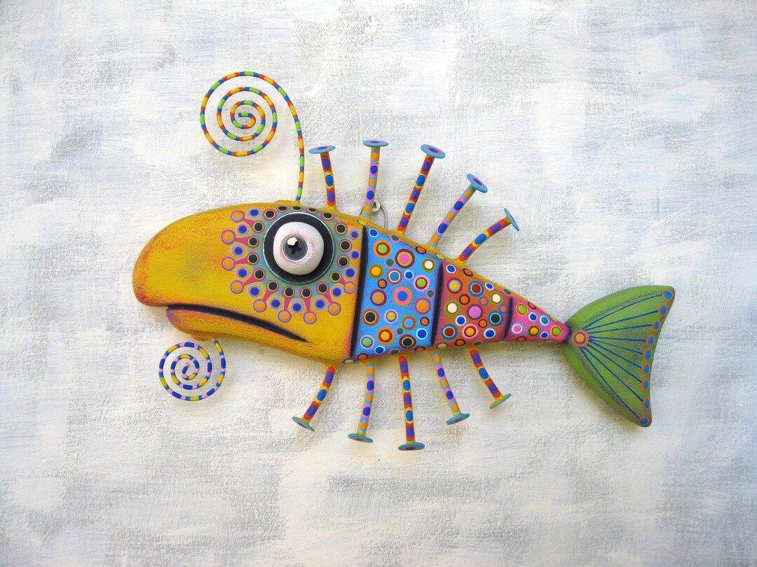 Dapper Fish Fish Wall Art, MADE to ORDER, 'dapper Snapper', Handcrafted Found ...