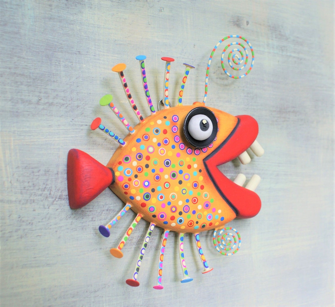 Golden Piranha MADE to ORDER Fish Wall Art Fish Carving - Etsy