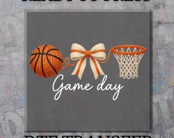 Crochet Basketball DTF Transfer, Ready to Press Yarn Ball Sports Design