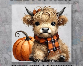 Highland Cow DTF Transfer, Ready to Press Mooey Christmas Tree Design