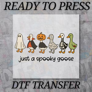 Halloween DTF Transfer, Spooky Season Ready to Press Heat Transfer, Silly Goose Fall Shirt Design, Autumn Sublimation Direct to Film Print