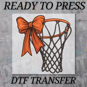 Basketball Bow Set DTF Transfers, Coquette Basketball Ready To Press Heat Transfer, Cute Basketball Bow Shirt Print, Sports Mom DTF Design