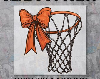 Coquette Basketball Bow DTF Transfer: Sports Mom Shirt Design