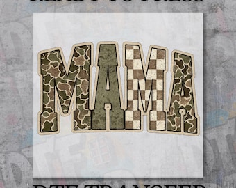 Camo Hunting Mama DTF Transfer, Ready to Press Western Retro Hunting Wife Print