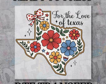 Floral Texas DTF Transfer: Coquette Bow, Glitter Western Shirt Iron On