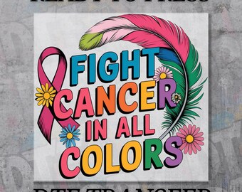 Cancer Awareness DTF Transfer, Ready to Press Pink Ribbon Warrior Design