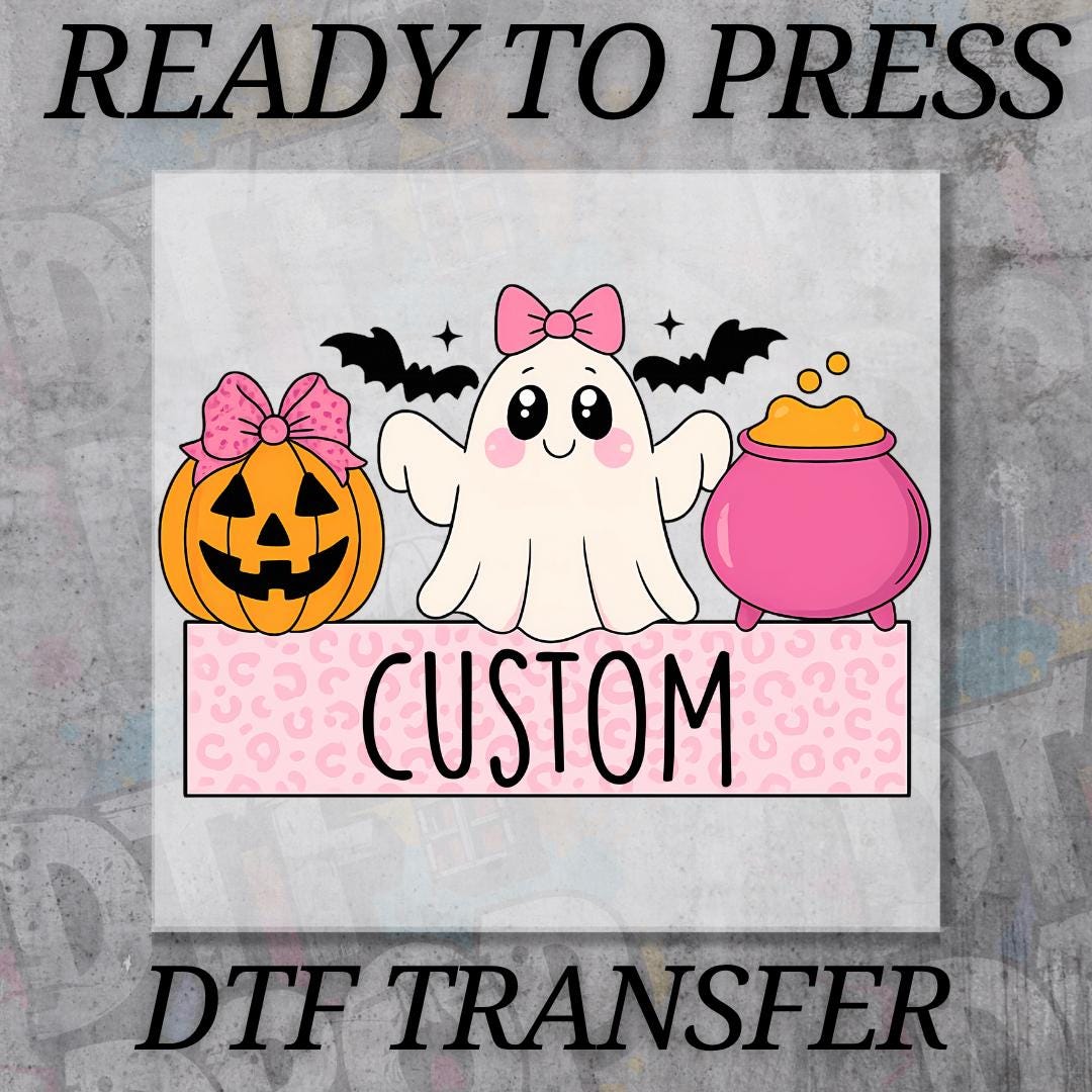 Custom Halloween Girls DTF Transfer, Cute Halloween Iron-On Print, DIY Kids Halloween Shir