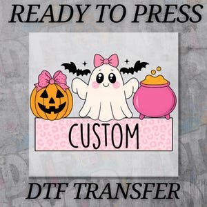 Custom Halloween Girls DTF Transfer, Cute Halloween Iron-On Print, DIY Kids Halloween Shirt Design, Fun Personalized Ready To Press