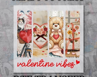 Cute Valentine Bear DTF Transfer, Ready to Press Kids Valentine Heart Shirt Decal