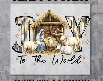 Christian Christmas DTF Transfer, Baby Jesus Coquette, Joy to the World, Ready to Press Heat Transfer, Religious Christmas Iron On, DTF Prin