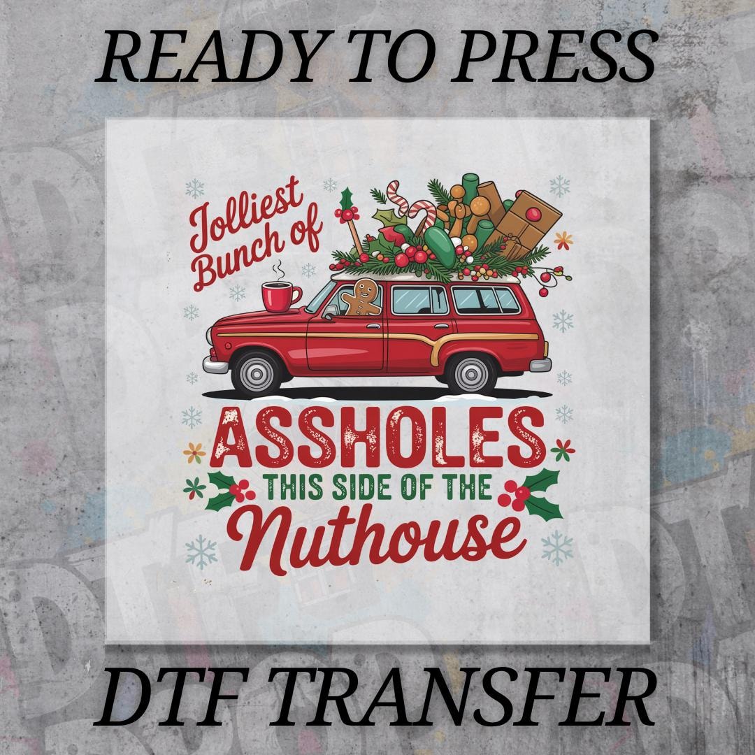 Jolliest Bunch DTF Transfer, Ready to Press Funny Christmas Quote - Etsy