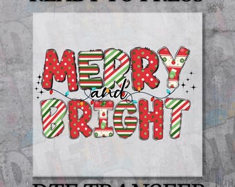Christmas Tree Doodle DTF Transfer, Ready to Press T-shirt Heat Decal, Holiday Apparel