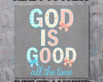 God Is Good Floral DTF Transfer: Christian Heat Press Print